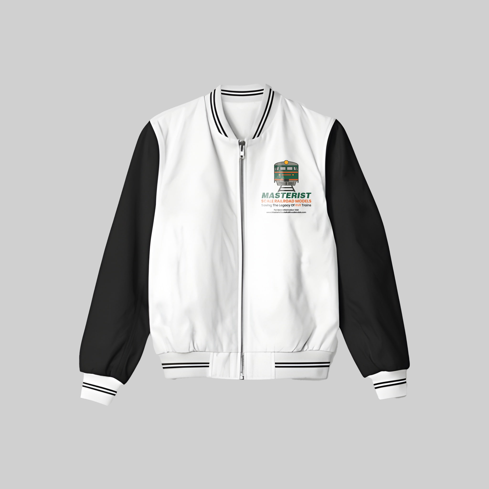 White & Black Varsity Jacket - MSRM